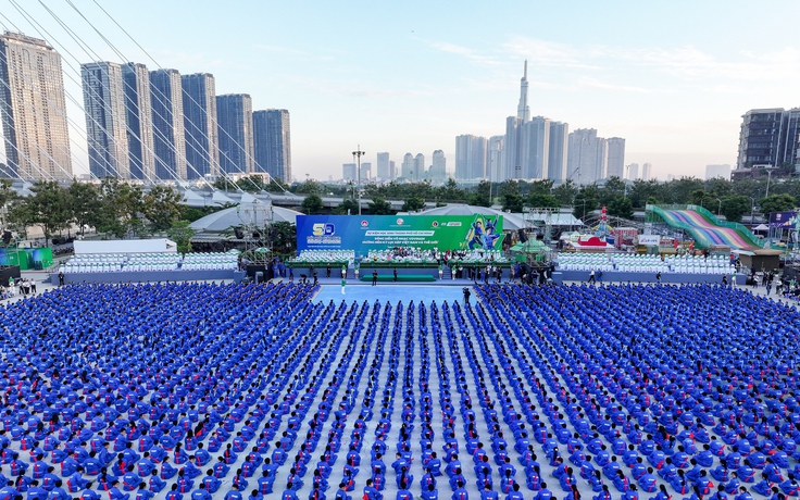 60.000 học sinh đồng diễn võ nhạc Vovinam lập ‘kỷ lục kép’ Việt Nam và thế giới