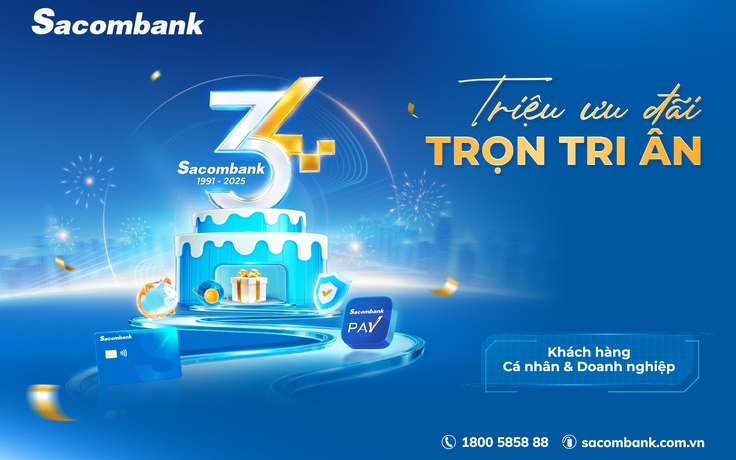 Tràn ngập ưu đãi xuyên suốt tháng 12 mừng sinh nhật Sacombank