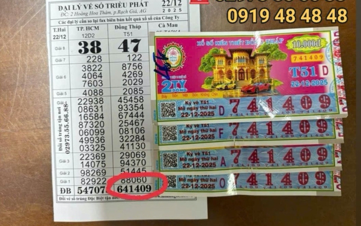 Trúng xổ số miền Nam ngày 22 tháng 12, khách mừng rỡ nhận hàng trăm triệu