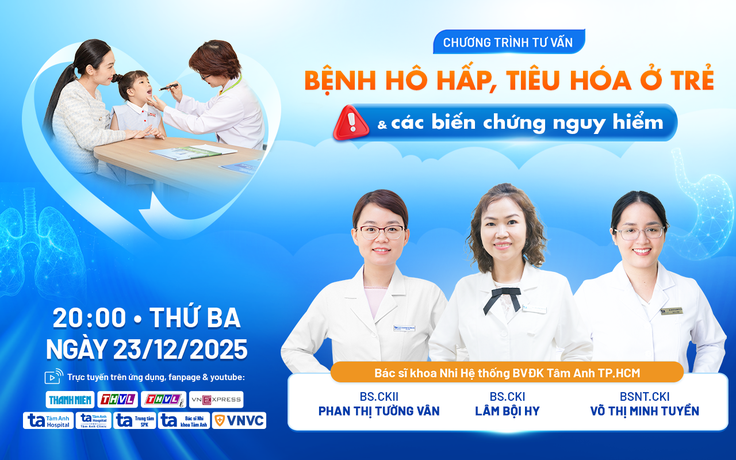 Chuyên gia tư vấn trực tuyến về biến chứng bệnh tiêu hóa và hô hấp ở trẻ