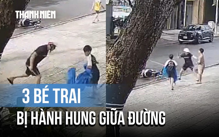 Xôn xao video 3 bé trai bị hành hung giữa đường ở Quảng Ngãi