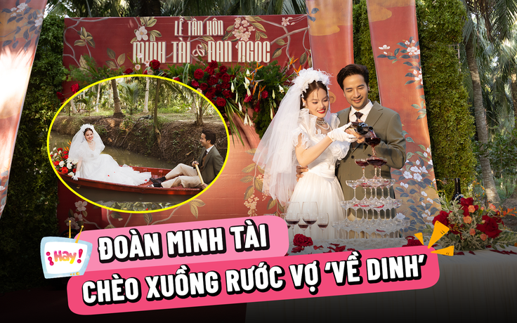 Đoàn Minh Tài chèo xuồng rước vợ ‘về dinh’, đám cưới giữa vườn dừa hơn 1.000 m2