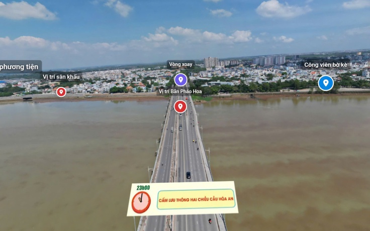 Chào tết dương lịch năm 2026, Đồng Nai bắn pháo hoa 15 phút ở cầu Hóa An