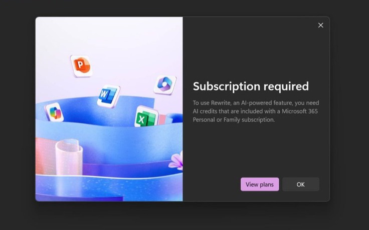 Người dùng Windows phải trả tiền để dùng AI trên Notepad