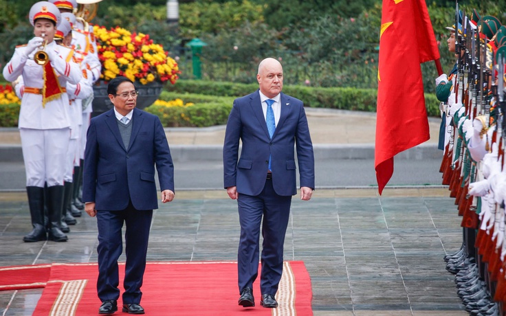 Thủ tướng Phạm Minh Chính chủ trì lễ đón Thủ tướng New Zealand