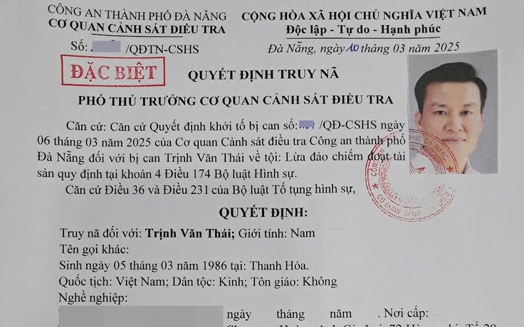 Truy nã đặc biệt Trịnh Văn Thái trong đường dây lừa đảo của TikToker Mr.Pips