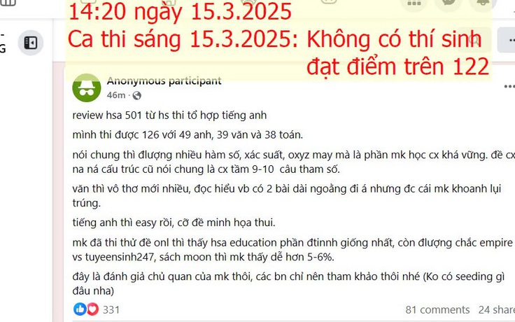 Lừa đảo điểm thi HSA cao để quảng cáo luyện thi