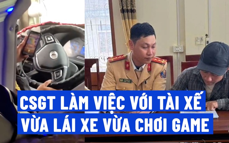 Vừa lái xe khách vừa…chơi game