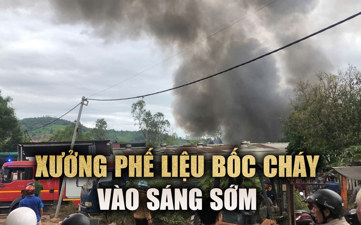 Xưởng phế liệu ở Đà Nẵng bốc cháy dữ dội, ngọn khói cao ngút trời