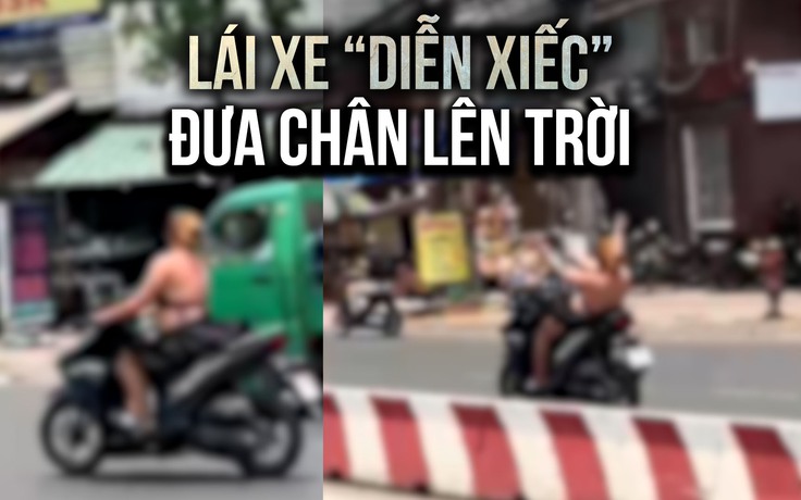 Nín thở cảnh cô gái mặc áo yếm ‘diễn xiếc’ khi lái xe lao vun vút