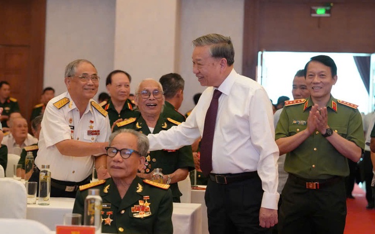 Tổng Bí thư Tô Lâm gặp mặt đại biểu tướng lĩnh tham gia Chiến dịch Hồ Chí Minh