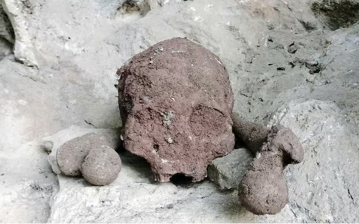 Phát hiện hộp sọ người và nhiều bộ xương trong núi đá ở Nghệ An