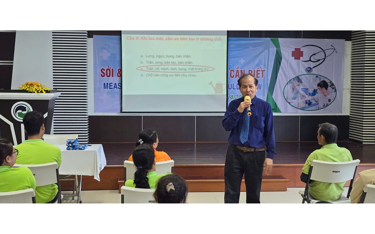 VWS tập huấn phòng chống bệnh sởi và thời tiết cho người lao động

