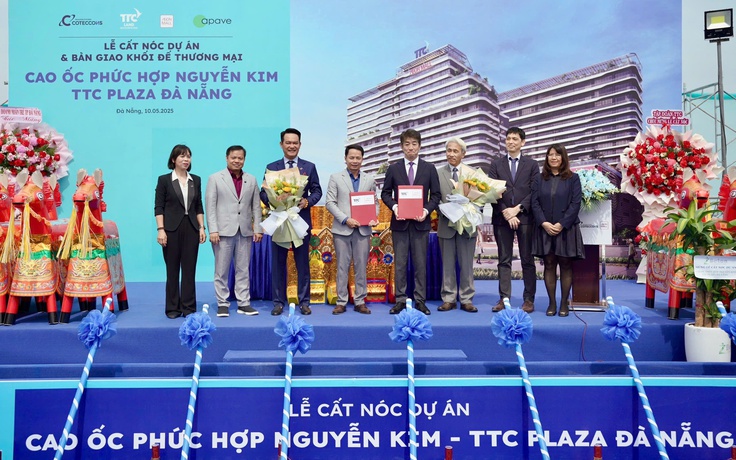 TTC Plaza Đà Nẵng cất nóc, bàn giao khối đế thương mại đúng tiến độ