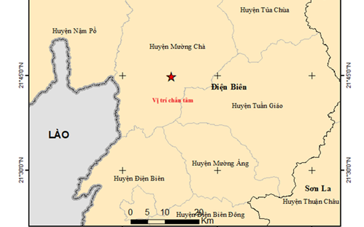 Động đất cấp độ 2 ở Mường Chà, Điện Biên