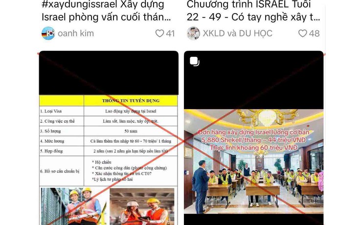 Tuyển dụng trái phép lao động đi Israel tràn lan trên mạng