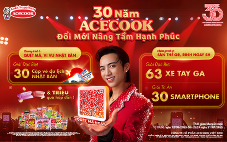 Mừng cột mốc 30 năm, Acecook hợp tác cùng Soobin 'tung' khuyến mãi hơn 30 tỉ đồng