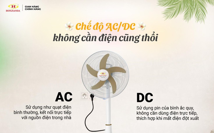 Quạt tích điện HONJIANDA giải pháp làm mát hiệu quả, tiết kiệm cho mùa hè nóng bức