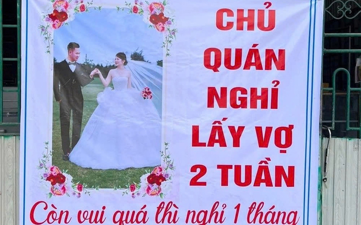 Tấm biển báo hỷ độc lạ của chủ tiệm bánh