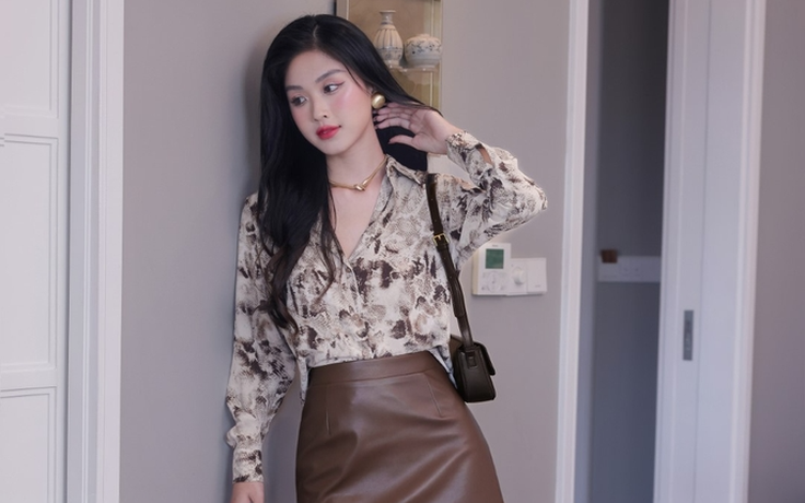 Tỏa sáng phong cách với chân váy da của cô nàng cá tính