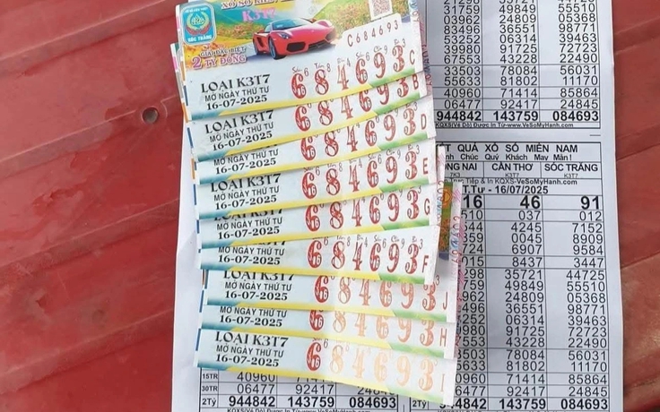 Xổ số miền Nam ngày 16 tháng 7: Thợ sửa xe trúng 9 tờ giải an ủi, hụt 18 tỉ đồng