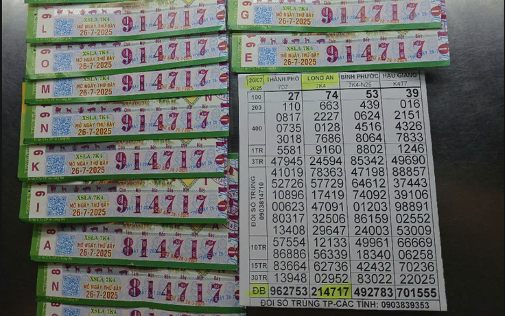 Xổ số miền Nam ngày 26 tháng 7: Đại lý TP.HCM đổi 17 tờ trúng 850 triệu
