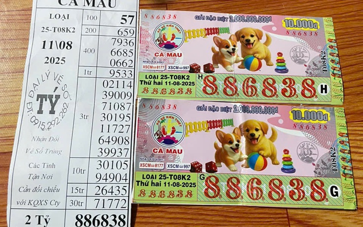 Xổ số miền Nam ngày 11 tháng 8: 'Vét' 20.000 đồng mua, bỗng trúng độc đắc