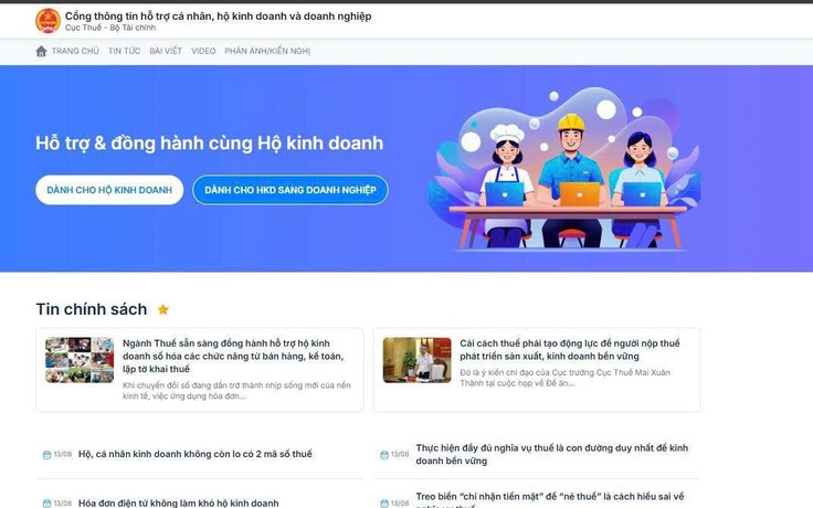 Đã có cổng thông tin hỗ trợ hộ kinh doanh