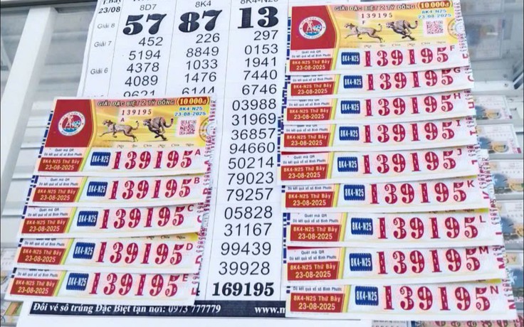 Xổ số miền Nam ngày 23 tháng 8: Ôm vé ế, trúng 14 tờ đài Bình Phước