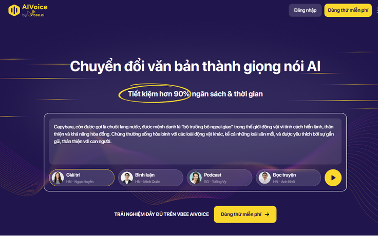 Khám phá Thư viện cộng đồng và tính năng nhân bản giọng nhanh của Vbee