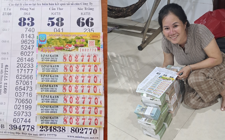 Trúng độc đắc xổ số miền Nam, vợ chồng mang 14 tỉ tiền mặt về miền Tây