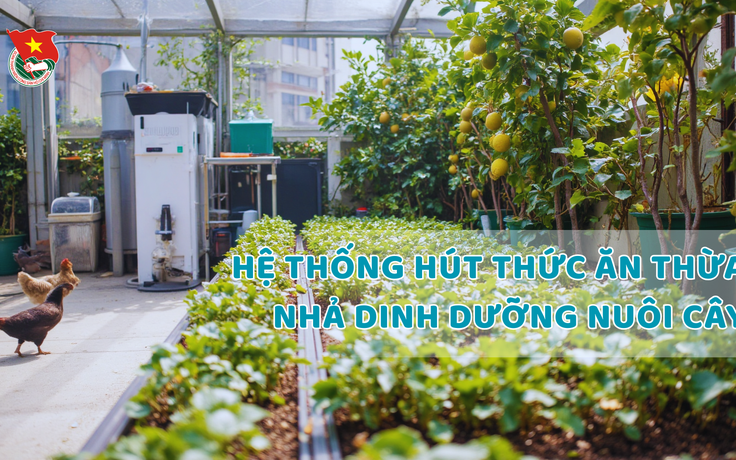 Cùng sống xanh số 119: Có một hệ thống hút thức ăn thừa, nhả dinh dưỡng nuôi cây trên sân thượng