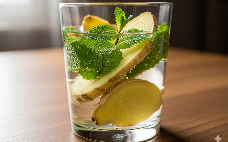 Nước gừng với bạc hà: Thức uống giải độc tự nhiên cho gan