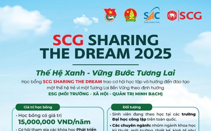 Học bổng SCG Sharing the Dream lần thứ 19 đồng hành cùng ước mơ người trẻ Việt