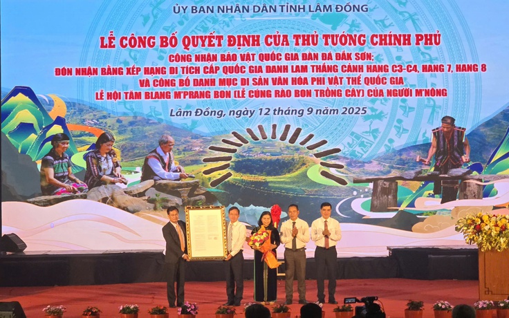 Đàn đá Đắk Sơn ở Lâm Đồng được công nhận là bảo vật quốc gia