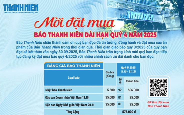 Mời đặt mua báo Thanh Niên dài hạn quý 4/2025