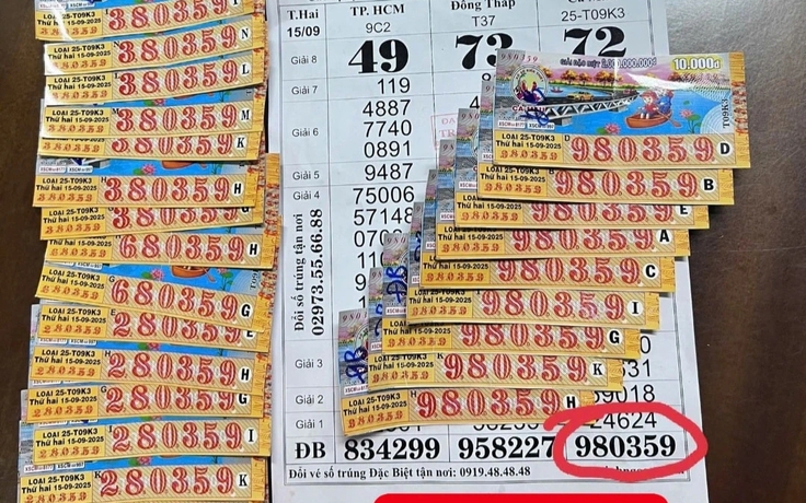 Đại lý đổi hàng loạt vé trúng độc đắc xổ số miền Nam đài Cà Mau