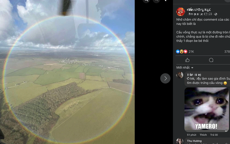 Hình ảnh cầu vồng hình tròn khác lạ 'gây sốt mạng': Khoa học giải thích sao?