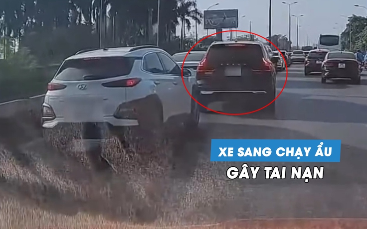 Xe sang Volvo bị tông móp méo đuôi vì nhập làn ẩu, tạt đầu ô tô khác