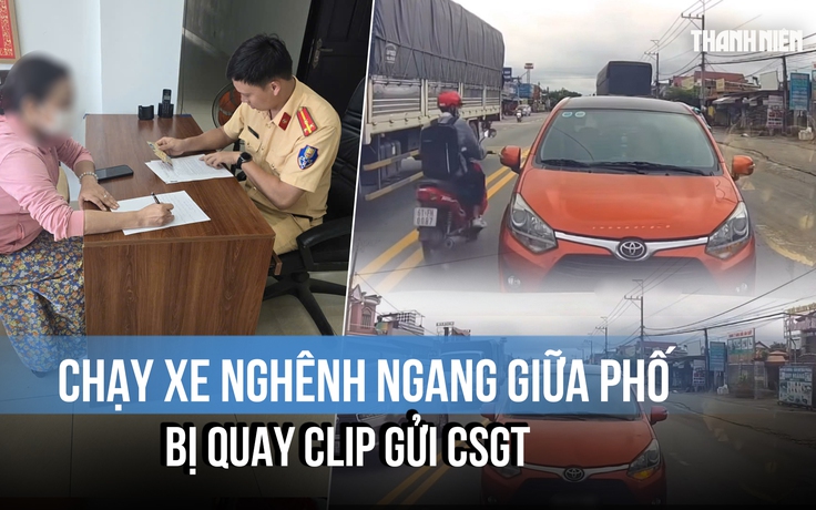 Chạy xe nghênh ngang giữa phố, bị quay clip gửi CSGT