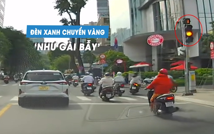 Tài xế bức xúc vì đèn tín hiệu đang xanh đột ngột chuyển vàng… 'như gài bẫy'