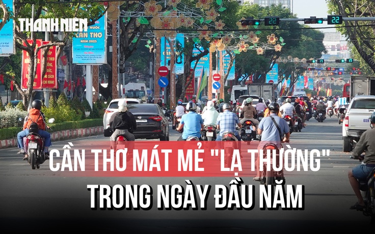 Đường phố Cần Thơ rộn ràng ngày đầu năm mới