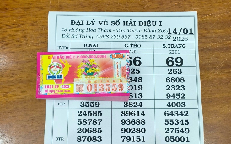 Trúng 140 tờ xổ số miền Nam ngày 14 tháng 1, khách liền lì xì đại lý