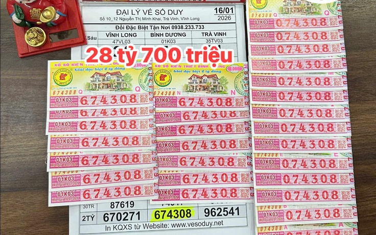 10 người trúng độc đắc xổ số miền Nam đài Bình Dương, chia nhau 28 tỉ