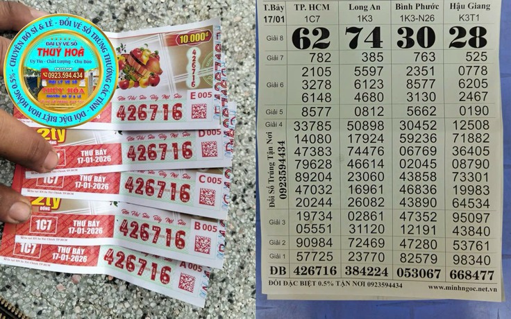 Khách ở Khánh Hòa trúng 10 tỉ đồng xổ số miền Nam ngày 17 tháng 1 đài TP.HCM