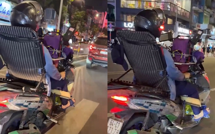 CSGT tịch thu xe của người buông 2 tay, ngả lưng vào ghế khi lái xe máy