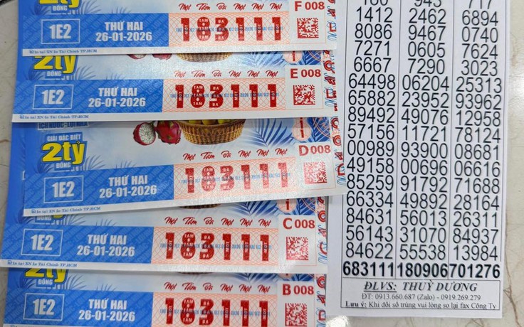 TP.HCM: Lộ diện hàng loạt vé trúng xổ số miền Nam ngày 26 tháng 1