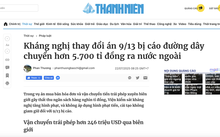 Tăng án 9/13 bị cáo trong vụ chuyển hơn 5.700 tỉ đồng ra nước ngoài