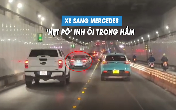 Xe sang Mercedes liên tục 'nẹt pô' trong đường hầm, đề nghị phạt nghiêm tài xế