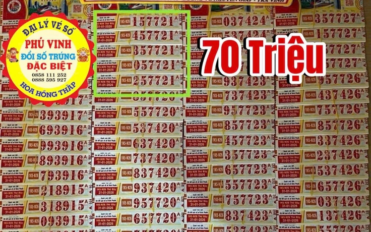 'May mắn kép' cho khách trúng xổ số miền Nam ngày 31 tháng 1 đài Hậu Giang